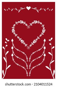 Valentine's day concept background. Vector illustration. Red paper with calligraphy frame