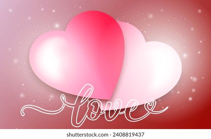 Valentine's Day concept background. Vector illustration. Cute love sale banner or greeting card