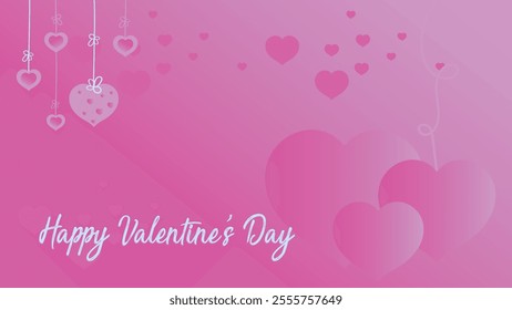 Valentine's day concept background. Vector illustration. Red and pink heart shapes, for banner or greeting card printing needs