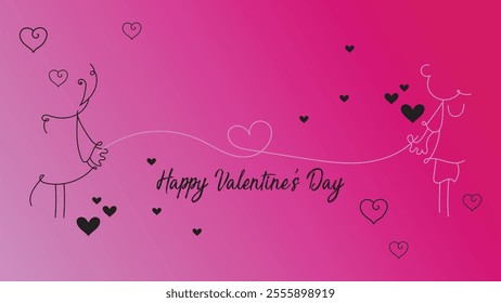 Valentine's day concept background. Vector illustration. Red and pink heart shapes, for banner or greeting card printing needs