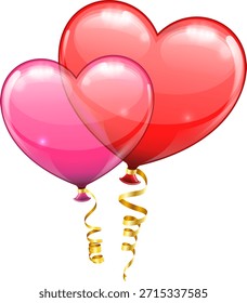 Valentine's Day Valentine's Day Concept with Balloons in the form Heart. Vector isolated on white background.
