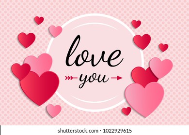 Valentine's Day - concept of a banner with beautiful hearts. Vector.