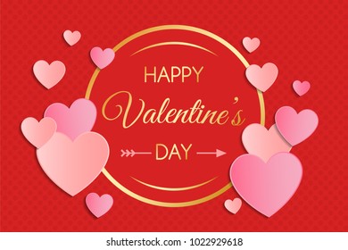 Valentine's Day - concept of a banner with beautiful hearts. Vector.