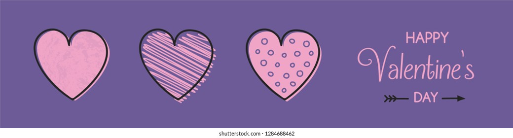 Valentine's Day - concept of a banner with beautiful decorations. Vector