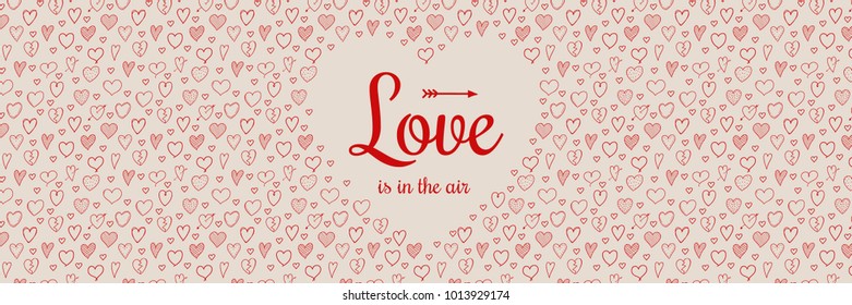 Valentine's Day - concept of banner with hearts and wishes. Vector.