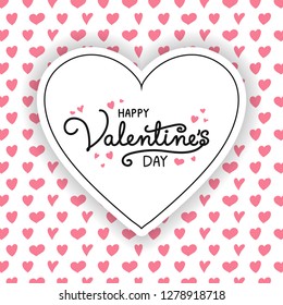 Valentine's Day - concept of a card with beautiful decorations. Vector