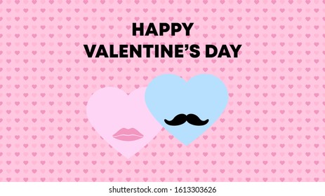 Valentine's day, concept for design February 14, hearts man and woman.