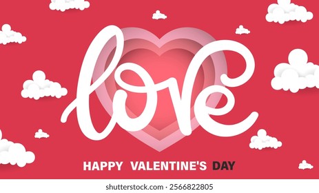 Valentine's Day concept, Flat Modern design, Cute love sale banner or greeting card,  illustration Vector EPS 10