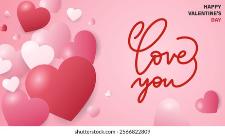 Valentine's Day concept, Flat Modern design, Cute love sale banner or greeting card,  illustration Vector EPS 10