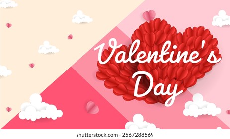 Valentine's Day concept, Flat Modern design, Cute love sale banner or greeting card,  illustration Vector EPS 10