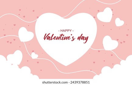 Valentine's day concept frame vector illustration