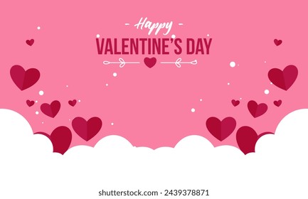 Valentine's day concept frame vector illustration