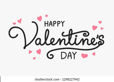 Valentine's Day - concept of a hand written text with decorations. Vector