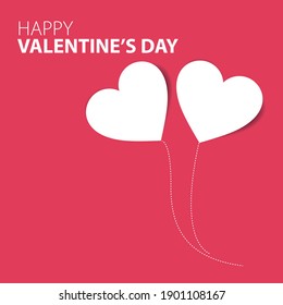 Valentine's Day Concept. A heart shaped picture on a red-pink background. 