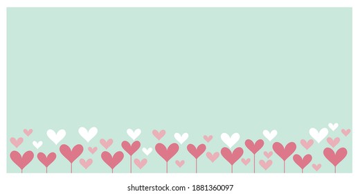 Valentine's day concept. Heart symbol decoration illustration for frames, banner design. Vector illustration. 