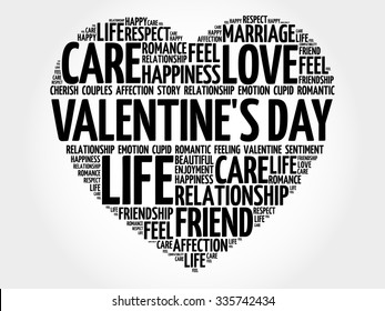 Valentine's Day Concept Heart Word Cloud