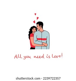 Valentines day concept, icon set of couples in love over white background, colorful minimalistic simple design, vector illustration