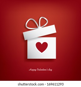 Valentine's day concept illustration with gift box and heart symbol sutiable for advertising and promotion. Eps10 vector illustration