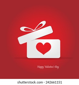 Valentine's day concept illustration with gift box