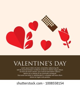Valentines day concept ini flat design. Vector illustration eps 10