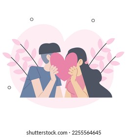 Valentines Day concept isolated person situations. Collection of scenes with people celebrating romantic holiday, couples on date, love relationship. Mega set. Vector illustration in flat design	