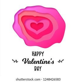 Valentine's day concept. Paper art. Vector art and illustration