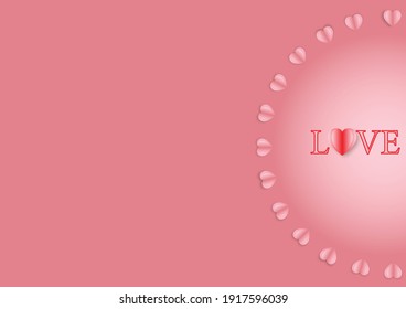 Valentine's day concept, Paper cut decorations for Valentine's day