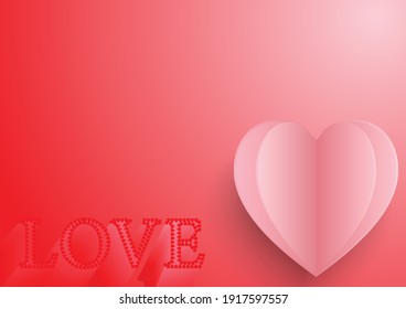 Valentine's day concept, Paper cut decorations for Valentine's day