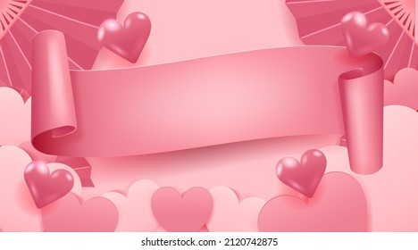 Valentinstag-Konzept. Herzform im Papierschnitt.