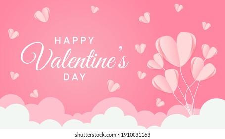 Valentines day concept in paper style