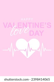 Valentine's day concept poster. Romantic event celebration greeting cards. Cute love banners or greeting cards. Pink background. Happy valentine design vector.