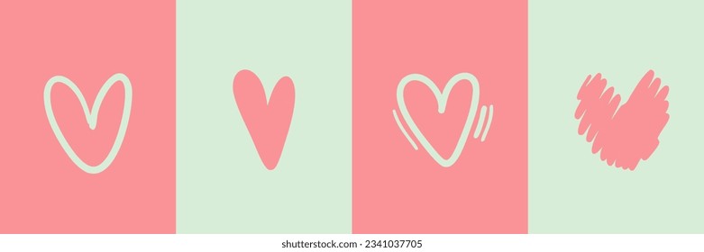 Valentine's day concept poster, vector illustration for greeting banner or love cards