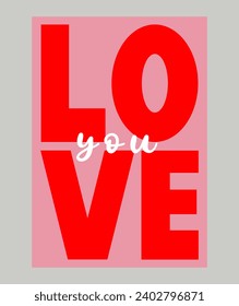 Valentine's day concept poster. Vector illustration. Happy Valentines Day greeting card