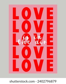 Valentine's day concept poster. Vector illustration. Happy Valentines Day greeting card