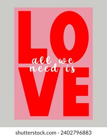 Valentine's day concept poster. Vector illustration. Happy Valentines Day greeting card