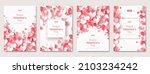 Valentine's day concept posters set. Vector illustration. 3d red and pink paper hearts with frame borders. Cute love sale banners, vouchers or greeting cards