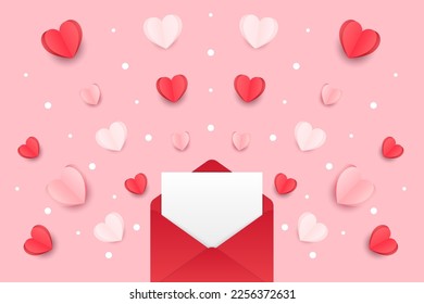 Valentine's day concept posters set. Vector illustration. red and pink paper hearts with frame on geometric background. Cute love sale banners or greeting cards. love romantic happy graphic design