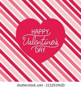 Valentine's day concept with speech bubble and Happy Valentines day lettering on colorful background. Great for social media, poster, card. Hand drawn vector illustration