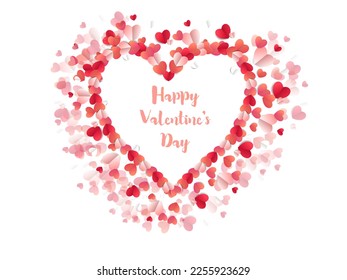 valentine's day concept, vector 3d paper hearts