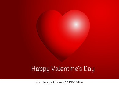 Valentine's day concept. Vector illustration. Red hearts 3d on red background. love sale banner or greeting card