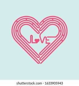 Valentine's day concept  Vector illustration hearts within  line