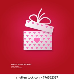 Valentine's day concept with Vector Illustration of Gift Boxes.