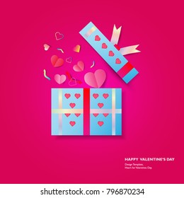 Valentine's day concept with Vector Illustration of Gift Boxes.