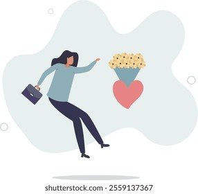 Valentine's Day concept.Seasonal holiday .flat characters.