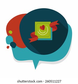 Valentine's Day condom flat icon with long shadow,eps10