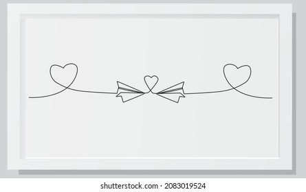 Valentine's day continuous one line illustration. Use it for design card, poster, banner, social Media post, fashion print