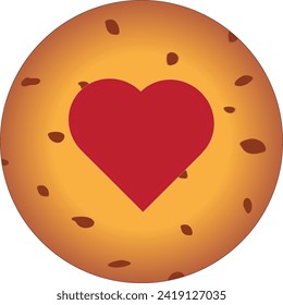 Valentine's Day Cookie With Chocolate Chip