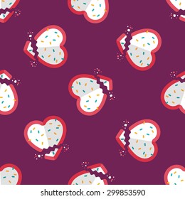 Valentine's Day cookie flat icon,eps10 seamless pattern background