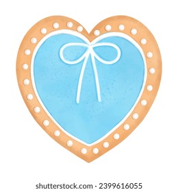Valentine's day cookies in watercolor style, happy valentine's day.