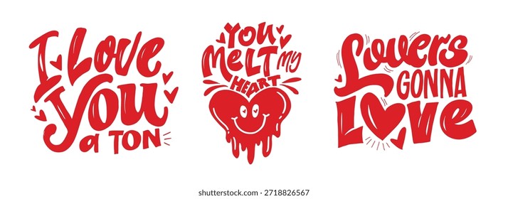 Núcleo del Día de San Valentín. Dibujado a mano doodle cita de letras sobre el amor. Letras para el diseño de la camiseta, impresión de la taza, impresión del bolso, moda de la ropa. Imagen de Vector 100% dibujado a mano.
